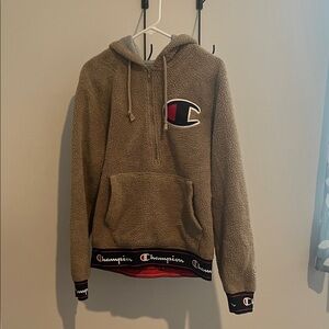 Champion Men's Tan Sherpa Hoodie